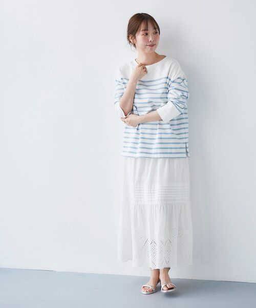 le.coeur blanc(ルクールブラン)の「ボーダーキリカエパネルカットソー(Tシャツ/カットソー・レディース・ブルー系その他3/ベージュ系その他2・38)」の21枚目の写真