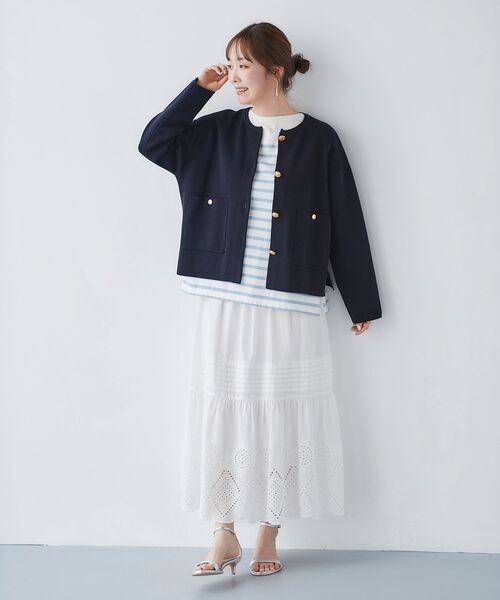 le.coeur blanc(ルクールブラン)の「ボーダーキリカエパネルカットソー(Tシャツ/カットソー・レディース・ブルー系その他3/ベージュ系その他2・38)」の19枚目の写真