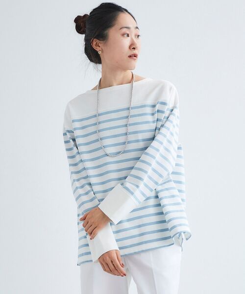 le.coeur blanc(ルクールブラン)の「ボーダーキリカエパネルカットソー(Tシャツ/カットソー・レディース・ブルー系その他3/ベージュ系その他2・38)」の17枚目の写真