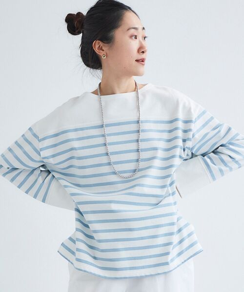 le.coeur blanc(ルクールブラン)の「ボーダーキリカエパネルカットソー(Tシャツ/カットソー・レディース・ブルー系その他3/ベージュ系その他2・38)」の16枚目の写真