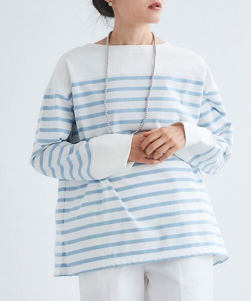 le.coeur blanc(ルクールブラン)の「ボーダーキリカエパネルカットソー(Tシャツ/カットソー・レディース・ブルー系その他3/ベージュ系その他2・38)」の14枚目の写真