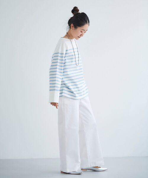 le.coeur blanc(ルクールブラン)の「ボーダーキリカエパネルカットソー(Tシャツ/カットソー・レディース・ブルー系その他3/ベージュ系その他2・38)」の12枚目の写真