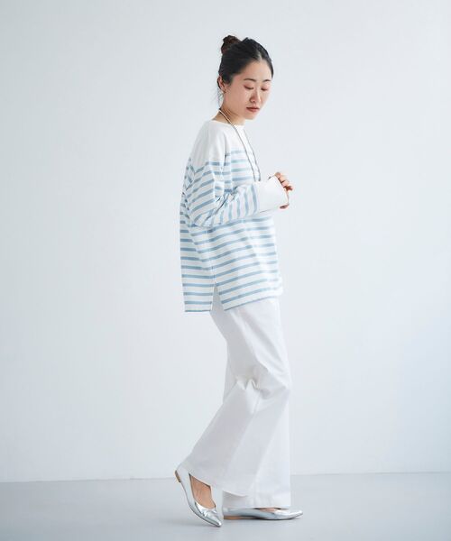 le.coeur blanc(ルクールブラン)の「ボーダーキリカエパネルカットソー(Tシャツ/カットソー・レディース・ブルー系その他3/ベージュ系その他2・38)」の11枚目の写真