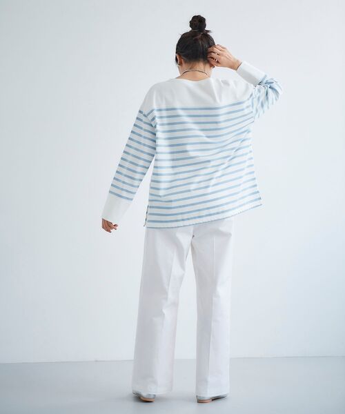 le.coeur blanc(ルクールブラン)の「ボーダーキリカエパネルカットソー(Tシャツ/カットソー・レディース・ブルー系その他3/ベージュ系その他2・38)」の9枚目の写真