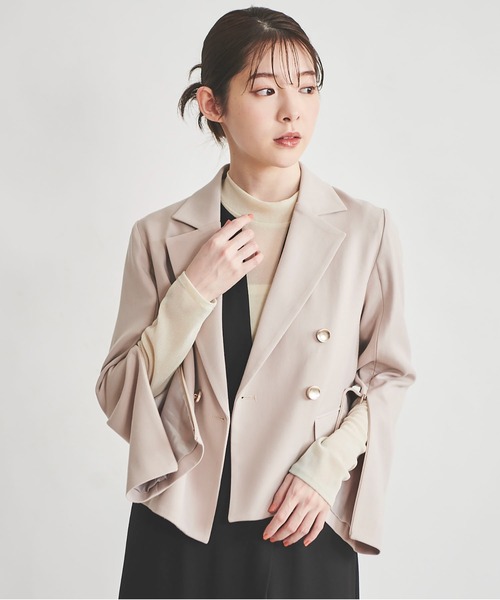 31 Sons de mode（トランテアン　ソン　ドゥ　モード）の「スリットスリーブテーラードジャケット（テーラードジャケット・レディース・ベージュ/ネイビー・36/38）」の7枚目の写真