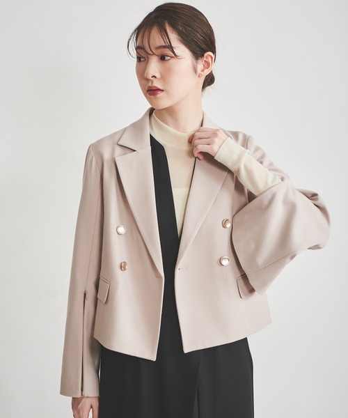 31 Sons de mode（トランテアン　ソン　ドゥ　モード）の「スリットスリーブテーラードジャケット（テーラードジャケット・レディース・ベージュ/ネイビー・36/38）」の9枚目の写真