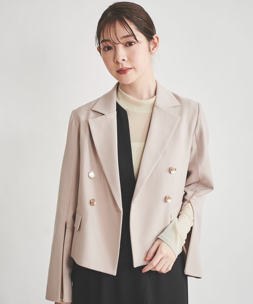 31 Sons de mode（トランテアン　ソン　ドゥ　モード）の「スリットスリーブテーラードジャケット（テーラードジャケット・レディース・ベージュ/ネイビー・36/38）」の10枚目の写真