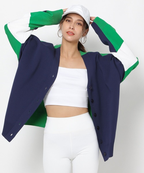 HEREIAM(ヘレイアム)の「【HEREIAM】カラーブロックカーディガン(カーディガン/ボレロ・レディース・ホワイト/ネイビー/ピンク・FREE)」の3枚目の写真