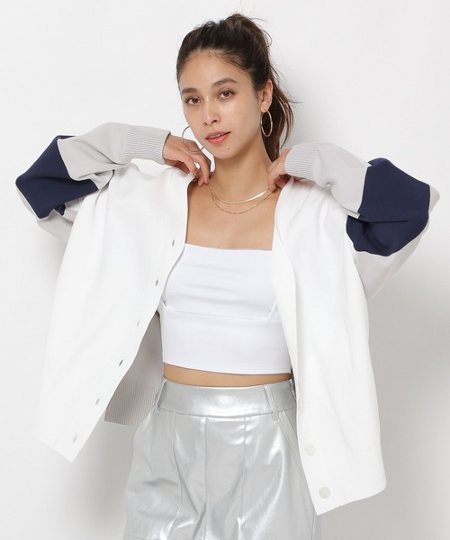 HEREIAM(ヘレイアム)の「【HEREIAM】カラーブロックカーディガン(カーディガン/ボレロ・レディース・ホワイト/ネイビー/ピンク・FREE)」の4枚目の写真