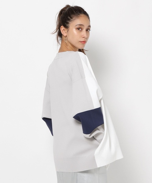 HEREIAM(ヘレイアム)の「【HEREIAM】カラーブロックカーディガン(カーディガン/ボレロ・レディース・ホワイト/ネイビー/ピンク・FREE)」の5枚目の写真