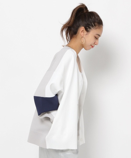 HEREIAM(ヘレイアム)の「【HEREIAM】カラーブロックカーディガン(カーディガン/ボレロ・レディース・ホワイト/ネイビー/ピンク・FREE)」の6枚目の写真