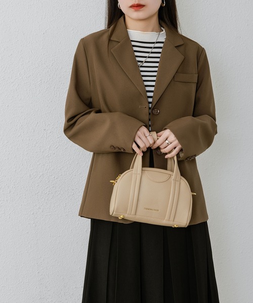 LA VORAGINE（ラ ヴォラジネ）の「2wayワイドショルダー　ボストンバッグ（ボストンバッグ・レディース・ベージュ/ブラック/ホワイト/ブラウン/グレイッシュベージュ・FREE）」の6枚目の写真