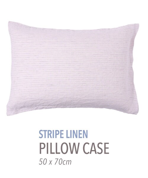 セール】ストライプリネン ピローケース（50cm × 70cm）（寝具
