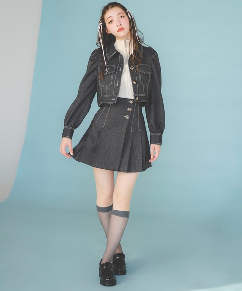 【試着のみ】REDYAZEL レディアゼル ビジューデニムジャケット ブルー NEW DENIM JACKET | デニム研究所 by JAPAN BLUE オンラインショップ