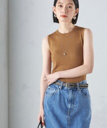 〈手洗い可能〉ラメ ノースリーブ ニット