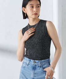〈手洗い可能〉ラメ ノースリーブ ニット