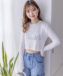 clear | ストーンロゴ長袖カットソートップス/ショート丈ロンT≪2024SS新作≫(Tシャツ/カットソー)