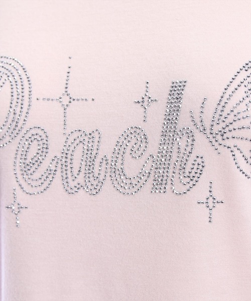 clear(クリア)の「ストーンロゴ長袖カットソートップス/ショート丈ロンT(Tシャツ/カットソー・レディース・オフホワイト/ブラック/ピンク・F)」の10枚目の写真