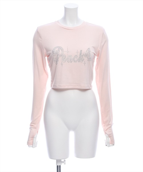 clear(クリア)の「ストーンロゴ長袖カットソートップス/ショート丈ロンT(Tシャツ/カットソー・レディース・オフホワイト/ブラック/ピンク・F)」の21枚目の写真