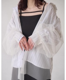 ストライプシャツ＆チュールシャツセット / 3way / マルチウェイ