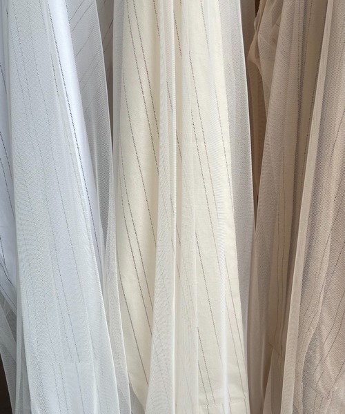 mellowneon（メロウネオン）の「ストライプシャツ＆チュールシャツセット / 3way / マルチウェイ（シャツ/ブラウス・レディース・アイボリー/ホワイト/ベージュ・FREE）」の21枚目の写真