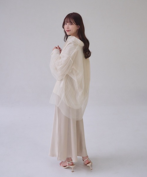 mellowneon（メロウネオン）の「ストライプシャツ＆チュールシャツセット / 3way / マルチウェイ（シャツ/ブラウス・レディース・アイボリー/ホワイト/ベージュ・FREE）」の16枚目の写真