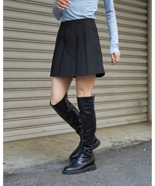 3.3 Field Trip （3.3フィールドトリップ）の「3.3 Field Trip／ステッチミニスカート 2101903（スカート・レディース・ブラック/グレー/ベージュ・FREE）」の14枚目の写真
