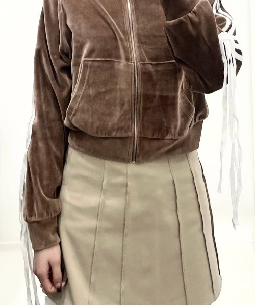 3.3 Field Trip （3.3フィールドトリップ）の「3.3 Field Trip／ステッチミニスカート 2101903（スカート・レディース・ブラック/グレー/ベージュ・FREE）」の11枚目の写真