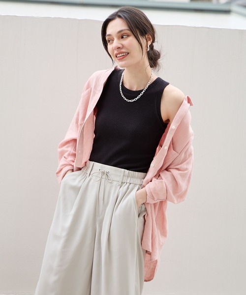 BAYFLOW(ベイフロー)の「リネンシャツ24(シャツ/ブラウス・レディース・オフホワイト/ブルー/ブラウン/ピンク/ネイビー/イエロー・SMALL/MEDIUM)」の16枚目の写真