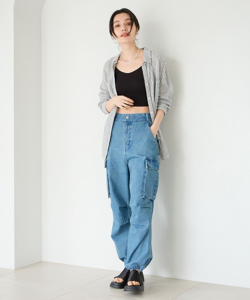 BAYFLOW(ベイフロー)の「リネンシャツ24(シャツ/ブラウス・レディース・オフホワイト/ブルー/ブラウン/ピンク/ネイビー/イエロー・SMALL/MEDIUM)」の14枚目の写真