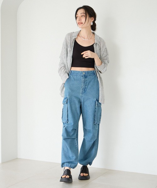BAYFLOW(ベイフロー)の「リネンシャツ24(シャツ/ブラウス・レディース・オフホワイト/ブルー/ブラウン/ピンク/ネイビー/イエロー・SMALL/MEDIUM)」の13枚目の写真