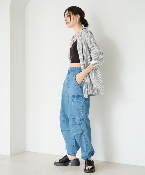 BAYFLOW(ベイフロー)の「リネンシャツ24(シャツ/ブラウス・レディース・オフホワイト/ブルー/ブラウン/ピンク/ネイビー/イエロー・SMALL/MEDIUM)」の12枚目の写真