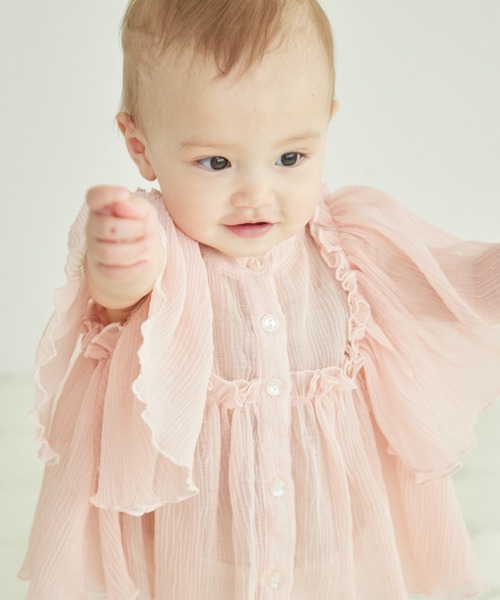 pairmanon(ペアマノン)の「袖ボリューム スタンドネック シアーブラウス(シャツ/ブラウス・キッズ・ネイビー/ピンク系その他/アイボリー・90/80/150/140/120/130/100/110)」の15枚目の写真