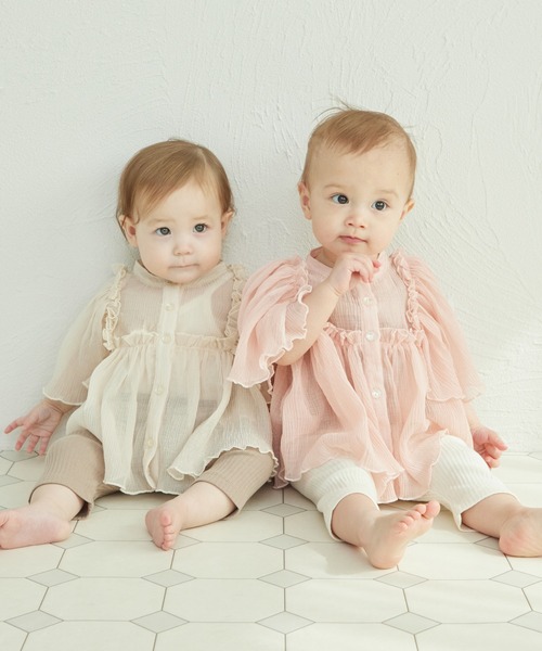 pairmanon(ペアマノン)の「袖ボリューム スタンドネック シアーブラウス(シャツ/ブラウス・キッズ・ネイビー/ピンク系その他/アイボリー・90/80/150/140/120/130/100/110)」の18枚目の写真