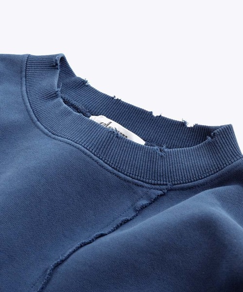 e-zakkamania stores（イーザッカマニアストアーズ）の「ダメージ ショートスウェット プルオーバー（スウェット・レディース・チャコール/ブルー・フリー）」の15枚目の写真