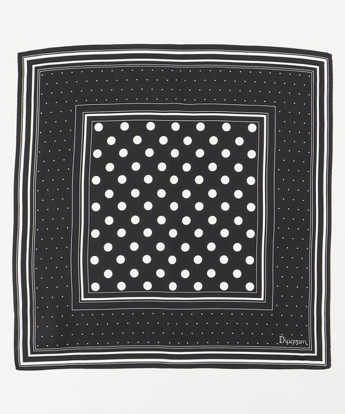 HEUGN シルクドットスカーフ　poa HEUGN（ユーゲン）Poa シルクドットプリントスカーフ SCARF005