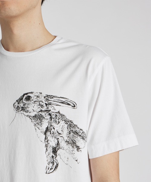 Paul Smith COLLECTION（ポールスミスコレクション）の「トランプトンラビットプリント Ｔシャツ / 144310 300（Tシャツ/カットソー・メンズ・ネイビー/ホワイト・MEDIUM/X-LARGE/LARGE）」の6枚目の写真