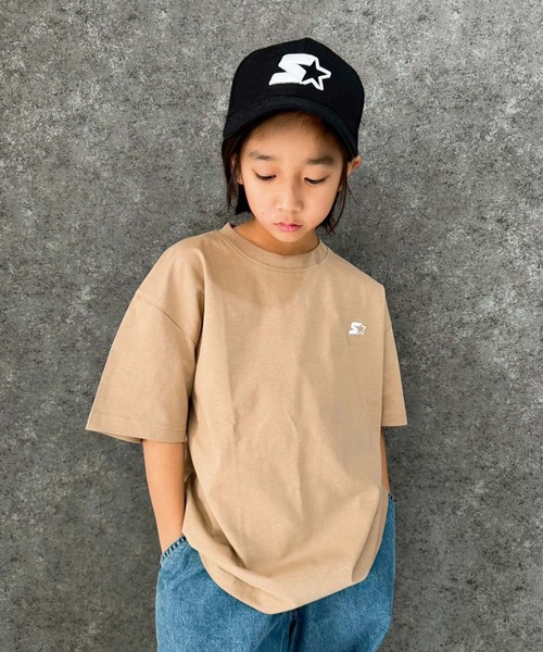 STARTER（スターター）の「STARTER　オーバーサイズ　ロゴ刺繍T（Tシャツ/カットソー・キッズ・ベージュ/オフホワイト/杢グレー/ダークグリーン/ブラック/チャコール/ネイビー/パープル・140cm/130cm/160cm/150cm/120cm/110cm）」の5枚目の写真