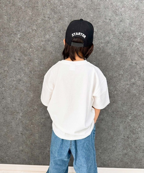 STARTER（スターター）の「STARTER　オーバーサイズ　ロゴ刺繍T（Tシャツ/カットソー・キッズ・ベージュ/オフホワイト/杢グレー/ダークグリーン/ブラック/チャコール/ネイビー/パープル・140cm/130cm/160cm/150cm/120cm/110cm）」の10枚目の写真