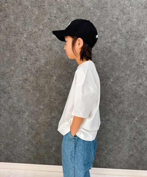 STARTER（スターター）の「STARTER　オーバーサイズ　ロゴ刺繍T（Tシャツ/カットソー・キッズ・ベージュ/オフホワイト/杢グレー/ダークグリーン/ブラック/チャコール/ネイビー/パープル・140cm/130cm/160cm/150cm/120cm/110cm）」の11枚目の写真