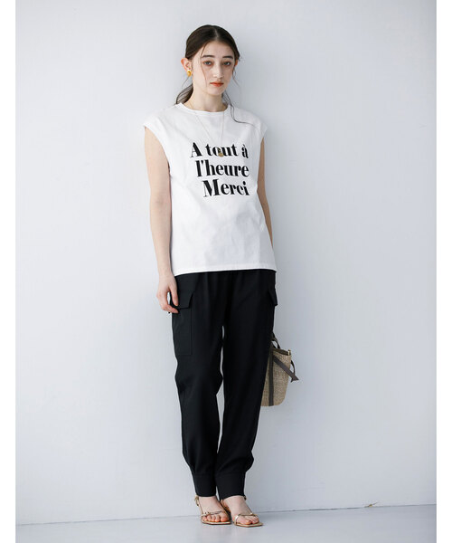 La TOTALITE（ラトータリテ）の「フレンチスリーブロゴプルオーバー（Tシャツ/カットソー・レディース・ホワイト/ブラック/ピンク・FREE）」の7枚目の写真