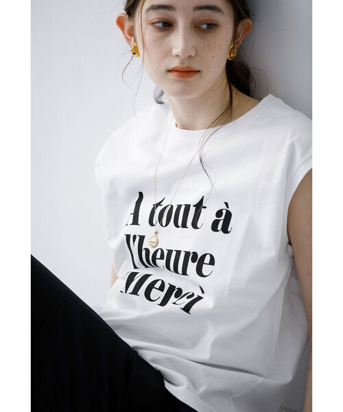 La TOTALITE（ラトータリテ）の「フレンチスリーブロゴプルオーバー（Tシャツ/カットソー・レディース・ホワイト/ブラック/ピンク・FREE）」の9枚目の写真