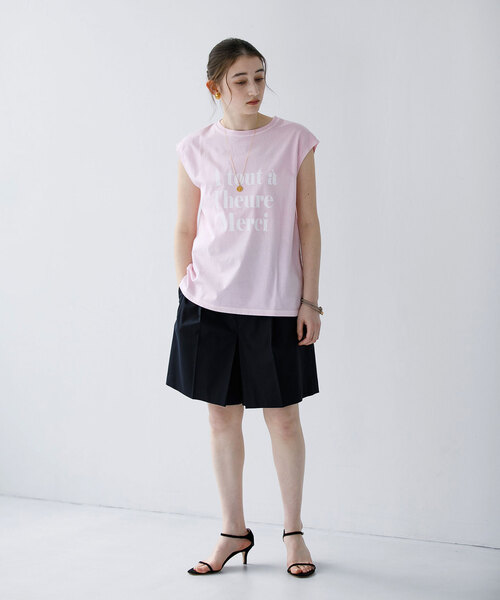 La TOTALITE（ラトータリテ）の「フレンチスリーブロゴプルオーバー（Tシャツ/カットソー・レディース・ホワイト/ブラック/ピンク・FREE）」の11枚目の写真