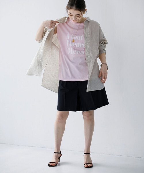 La TOTALITE（ラトータリテ）の「フレンチスリーブロゴプルオーバー（Tシャツ/カットソー・レディース・ホワイト/ブラック/ピンク・FREE）」の12枚目の写真