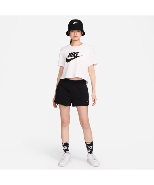 NIKE（ナイキ）の「ナイキ NIKE ナイキ  エッセンシャル クロップ アイコン フレンチテリー Tシャツ（Tシャツ/カットソー・レディース・ピンク/ブラック/ホワイト/グレー・S/M/L/XL）」の7枚目の写真