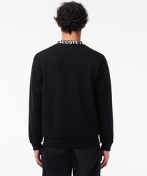 【極美品】ラコステ　ブラック ジャカードモックネック　スウェット　黒 LACOSTE トレーナー スウェット ネームジャカードモックネック