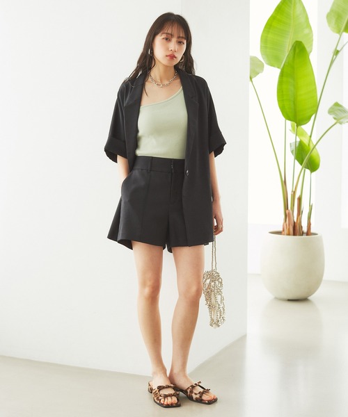 VIS（ビス）の「リネンライクミニ丈パンツ（その他パンツ・レディース・ライトグレー/ブラック/ホワイト系その他5・M/S）」の22枚目の写真