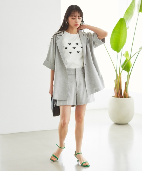 VIS（ビス）の「リネンライクミニ丈パンツ（その他パンツ・レディース・ライトグレー/ブラック/ホワイト系その他5・M/S）」の15枚目の写真