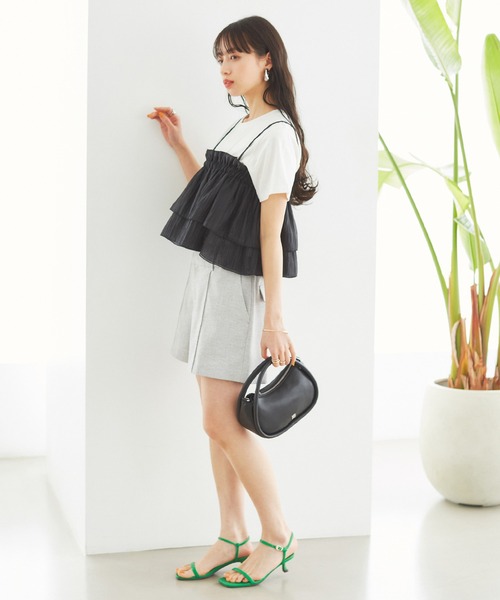 VIS（ビス）の「リネンライクミニ丈パンツ（その他パンツ・レディース・ライトグレー/ブラック/ホワイト系その他5・M/S）」の17枚目の写真