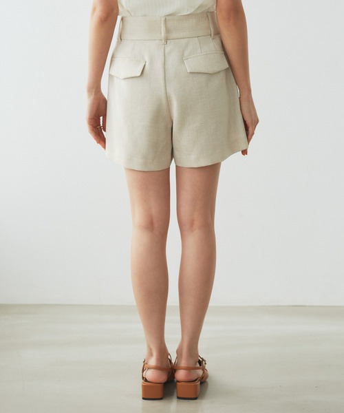 POSSE リネン ショートパンツ ピンタック入り【関税なし】 POSSE リネン ショートパンツ ピンタック入り | NET-A-PORTER